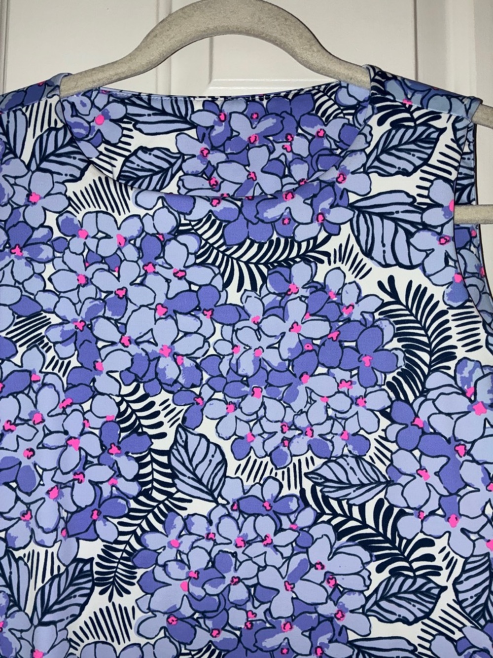 MAHI GOLD Lavender-Blue Floral Sleeveless Shift Dress Sz L - Picture 5 of 12